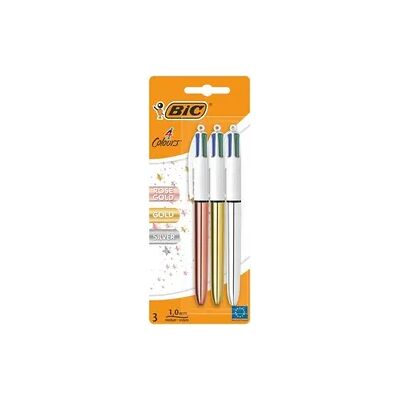 BIC Kugelschreiber 4 Farben rose gold 3er Set BIC Kugelschreiber 4 Farben rose gold 3er Set