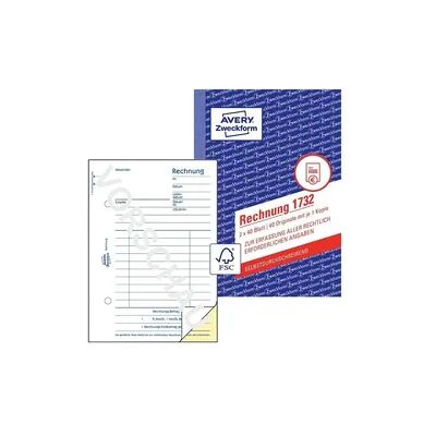 Avery Zweckform Rechnung selbstdurchschreibend DIN A6 2x40 Blatt Avery Zweckform Rechnung selbstdurchschreibend DIN A6 2x40 Blatt