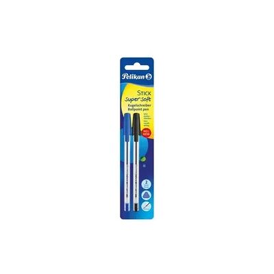 Pelikan Kugelschreiber Stick super soft, schwarz, blau, 2er Set Pelikan Kugelschreiber Stick super soft, schwarz, blau, 2er Set