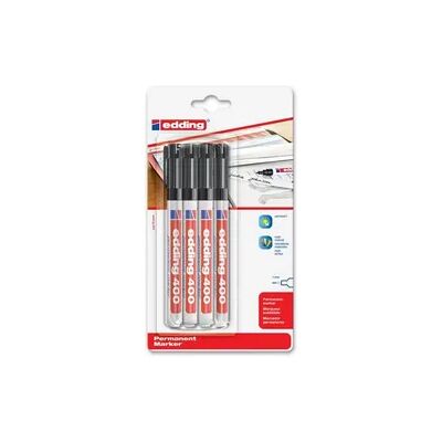edding 400 Permanentmarker, 1mm, 4er Set schwarz edding 400 Permanentmarker, 1mm, 4er Set schwarz