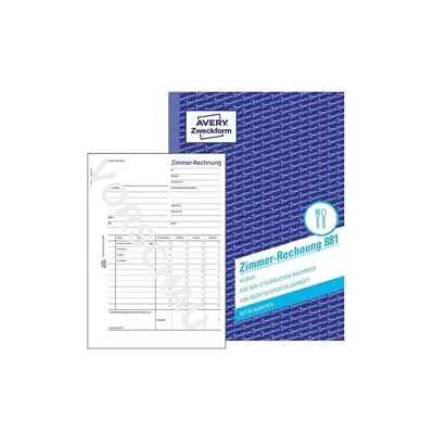 Avery Zweckform Zimmerrechnung mit Blaupapier weiß DIN A5 50 Blatt Avery Zweckform Zimmerrechnung mit Blaupapier weiß DIN A5 50 Blatt