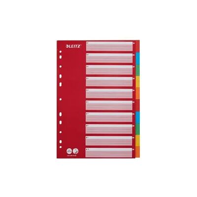 LEITZ Kartonregister 10teilig rot DIN A4 farbige Taben LEITZ Kartonregister 10teilig rot DIN A4 farbige Taben