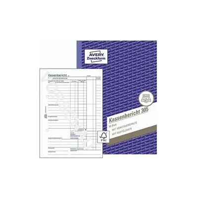 Avery Zweckform Kassenbericht 50 Originale DIN A5 50 Blatt Avery Zweckform Kassenbericht 50 Originale DIN A5 50 Blatt