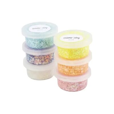 Creativ Company Glitter Clay, Pastellfarben, 6x20 ml Creativ Company Glitter Clay, Pastellfarben, 6x20 ml