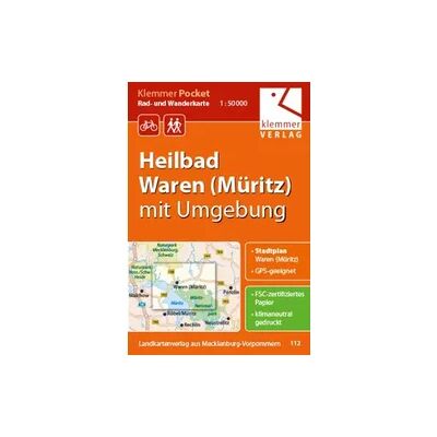 Klemmer-Verlag Klemmer Pocket Rad- und Wanderkarte Heilbad Waren (Müritz) mit Umgebung 1 : 50 000 Klemmer-Verlag Klemmer Pocket Rad- und Wanderkarte Heilbad Waren (Müritz) mit Umgebung 1 : 50 000
