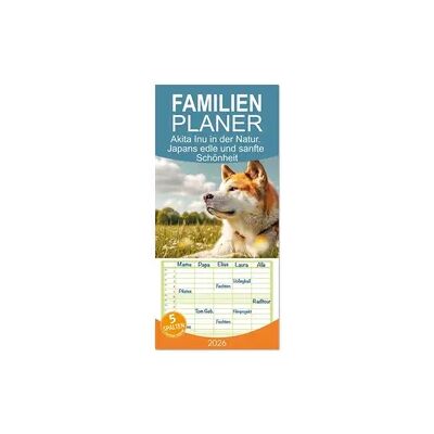 Familienplaner 2026 - Akita Inu in der Natur. Japans edle und sanfte Schönheit mit 5 Spalten (Wandkalender, 21 x 45 cm) CALVENDO Familienplaner 2026 - Akita Inu in der Natur. Japans edle und sanfte Schönheit mit 5 Spalten (Wandkalender, 21 x 45 cm) CALVENDO