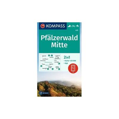Kompass-Karten KOMPASS Wanderkarte 472 Pfälzerwald Mitte 1:25.000 Kompass-Karten KOMPASS Wanderkarte 472 Pfälzerwald Mitte 1:25.000