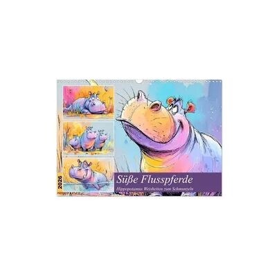 Süße Flusspferde. Hippopotamus Weisheiten zum Schmunzeln (Wandkalender 2026 DIN A3 quer), CALVENDO Monatskalender Süße Flusspferde. Hippopotamus Weisheiten zum Schmunzeln (Wandkalender 2026 DIN A3 quer), CALVENDO Monatskalender