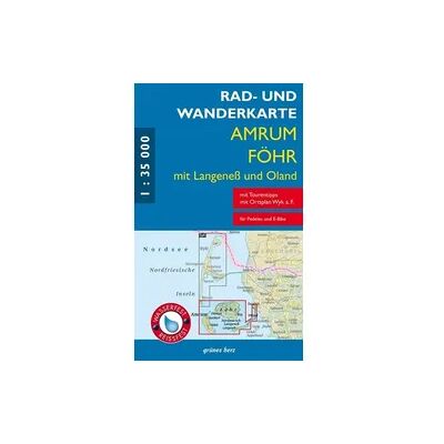 Grünes Herz Rad- und Wanderkarte Amrum, Föhr mit Langeneß und Oland Grünes Herz Rad- und Wanderkarte Amrum, Föhr mit Langeneß und Oland