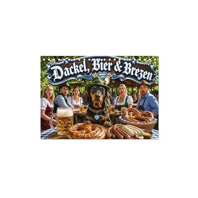 Dackel, Bier und Brezen (Tischkalender 2027 DIN A5 quer), CALVENDO Monatskalender Dackel, Bier und Brezen (Tischkalender 2027 DIN A5 quer), CALVENDO Monatskalender