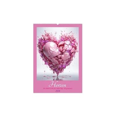 Herzen (Wandkalender 2026 DIN A2 hoch), CALVENDO Monatskalender Herzen (Wandkalender 2026 DIN A2 hoch), CALVENDO Monatskalender