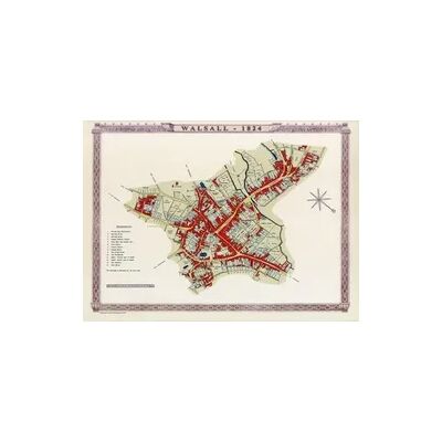 Historical Images Ltd Walsall Town 1824 - Old Map Supplied Rolled in a Clear Two Part Screw Presentation Tube - Print Size 45cm x 32cm Historical Images Ltd Walsall Town 1824 - Old Map Supplied Rolled in a Clear Two Part Screw Presentation Tube - Print Size 45cm x 32cm