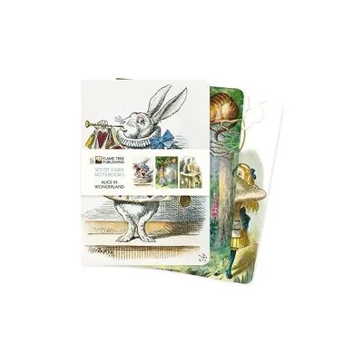 Browntrout Dreier Set Mittelformat-Notizbücher: Alice im Wunderland Browntrout Dreier Set Mittelformat-Notizbücher: Alice im Wunderland