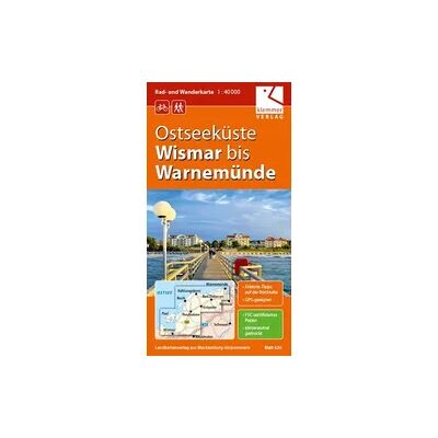 Klemmer-Verlag Rad- und Wanderkarte Ostseeküste Wismar bis Warnemünde Klemmer-Verlag Rad- und Wanderkarte Ostseeküste Wismar bis Warnemünde