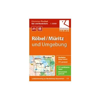 Klemmer-Verlag Klemmer Pocket Rad- und Wanderkarte Röbel/Müritz und Umgebung 1:50 000 Klemmer-Verlag Klemmer Pocket Rad- und Wanderkarte Röbel/Müritz und Umgebung 1:50 000