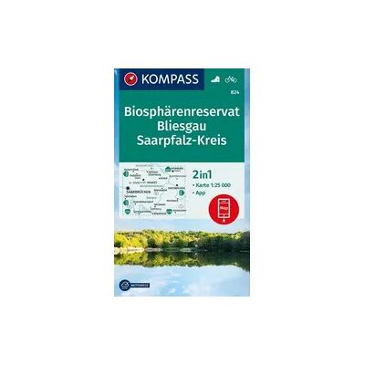 Kompass-Karten KOMPASS Wanderkarte 824 Biosphärenreservat Bliesgau & Saarpfalz-Kreis 1:25.000 Kompass-Karten KOMPASS Wanderkarte 824 Biosphärenreservat Bliesgau & Saarpfalz-Kreis 1:25.000