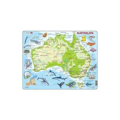 Larsen Australien Landkartenpuzzle - 65 Teile - Bildungsspiel Larsen Australien Landkartenpuzzle - 65 Teile - Bildungsspiel