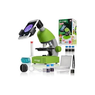 Bresser Junior 13122 - Kinder-Mikroskop (grün) mit 40-640x Vergrößerung mit LED, Zoom-Okular, Smartphonehalter und Urzeitkrebse-Set Bresser Junior 13122 - Kinder-Mikroskop (grün) mit 40-640x Vergrößerung mit LED, Zoom-Okular, Smartphonehalter und Urzeitkrebse-Set