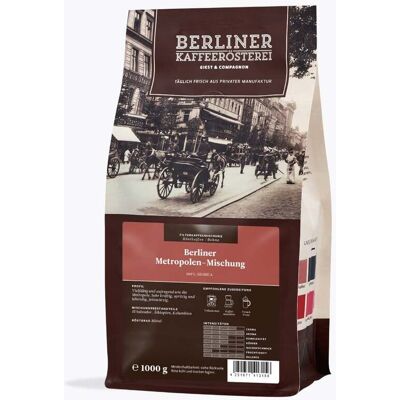 Berliner Kaffeerösterei Berliner Metropolen Mischung 1kg - Kaffee Berliner Kaffeerösterei Berliner Metropolen Mischung 1kg - Kaffee