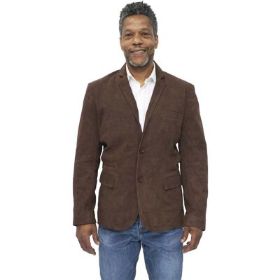 Infinity Leather Schlanker italienischer Herren-Blazer aus Ziegenveloursleder – Alexandria Braun M Infinity Leather Schlanker italienischer Herren-Blazer aus Ziegenveloursleder – Alexandria Braun M