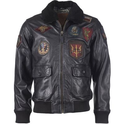 Top Gun Lederjacke TGJ1001 Schwarz M Top Gun Lederjacke TGJ1001 Schwarz M
