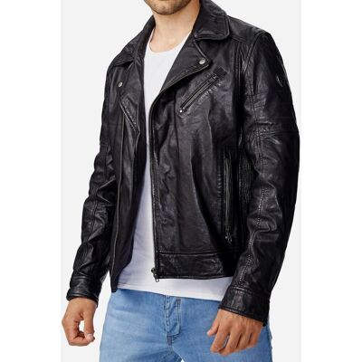 Tazzio Herren Jacke Lederjacke Biker Echtleder Schwarz XL Tazzio Herren Jacke Lederjacke Biker Echtleder Schwarz XL