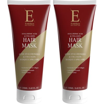 Erth Skin London 2x Haarmaske 250ML - Kollagen & Hyaluronsäure - Feuchtigkeitsspendend & Nährend - Für Geschädigtes Haar Erth Skin London 2x Haarmaske 250ML - Kollagen & Hyaluronsäure - Feuchtigkeitsspendend & Nährend - Für Geschädigtes Haar