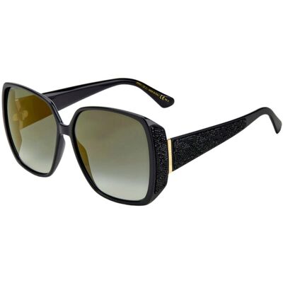 Jimmy Choo Cloe 807 FQ schwarze Sonnenbrille Schwarz Einheitsgröße Jimmy Choo Cloe 807 FQ schwarze Sonnenbrille Schwarz Einheitsgröße