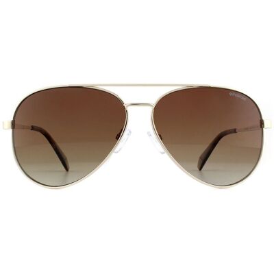 Polaroid Aviator Womens Gold Braun Gradient Polarisierte Sonnenbrille Gold Einheitsgröße Polaroid Aviator Womens Gold Braun Gradient Polarisierte Sonnenbrille Gold Einheitsgröße
