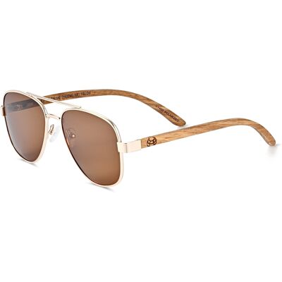Earth Wood Kotor Polarisierte Sonnenbrille - Zebra/Braun Braun Einheitsgröße Earth Wood Kotor Polarisierte Sonnenbrille - Zebra/Braun Braun Einheitsgröße
