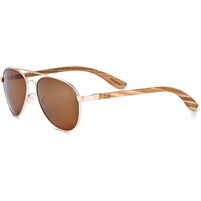 Earth Wood Sayulita Polarisierte Sonnenbrille - Zebra/Braun Braun Einheitsgröße Earth Wood Sayulita Polarisierte Sonnenbrille - Zebra/Braun Braun Einheitsgröße