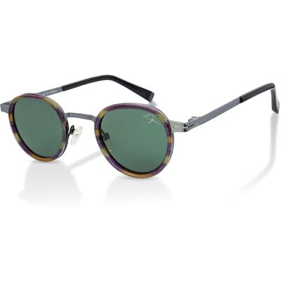 Infinity Leather De-Gamme Lila Retro Runde Polarisierte Sonnenbrille – Paris Lila Einheitsgröße Infinity Leather De-Gamme Lila Retro Runde Polarisierte Sonnenbrille – Paris Lila Einheitsgröße