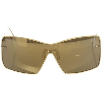 Frankie Morello Gold Shield Sonnenbrille - Damen, Dünnes Metallprofil Frankie Morello Gold Shield Sonnenbrille - Damen, Dünnes Metallprofil