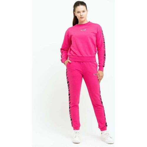 Tom Barron Damen Stilvoller Trainingsanzug-Set mit Zebrastreifen Fuchsie XS