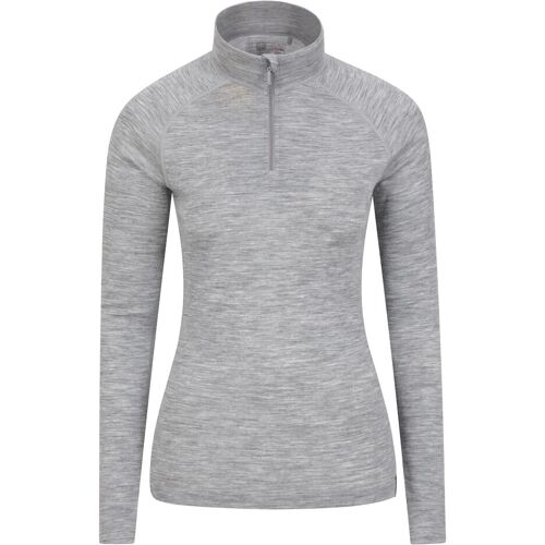 Mountain Warehouse Damen/Damen Merinowolle Zip Neck Thermal Top (Grau) Grau EU 38 / UK 10