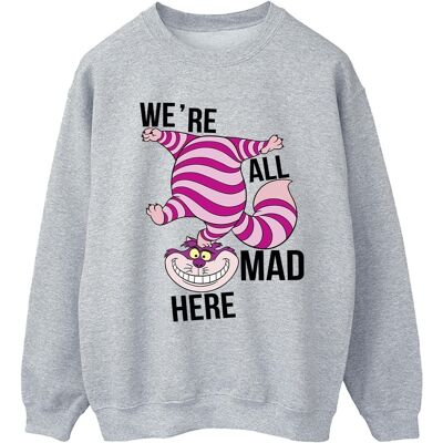 Disney Frauen/Damen Alice im Wunderland Alle verrückt hier Sweatshirt (Sport grau) Hellgrau XL Disney Frauen/Damen Alice im Wunderland Alle verrückt hier Sweatshirt (Sport grau) Hellgrau XL
