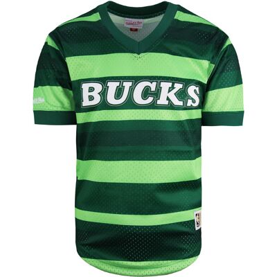 Mitchell & Ness NBA Bucks Wordmark Mesh Mens T-Shirt Grün M Mitchell & Ness NBA Bucks Wordmark Mesh Mens T-Shirt Grün M