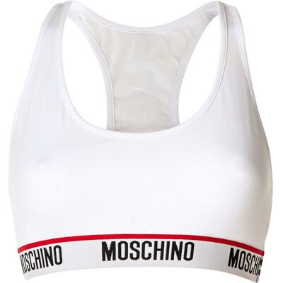 Moschino Bustier Racerback Stretch Baumwolle Weiß M Moschino Bustier Racerback Stretch Baumwolle Weiß M