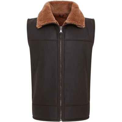 Infinity Leather Braune Bomberweste aus Aviator-Lammfell für Herren - Ambler Braun L Infinity Leather Braune Bomberweste aus Aviator-Lammfell für Herren - Ambler Braun L