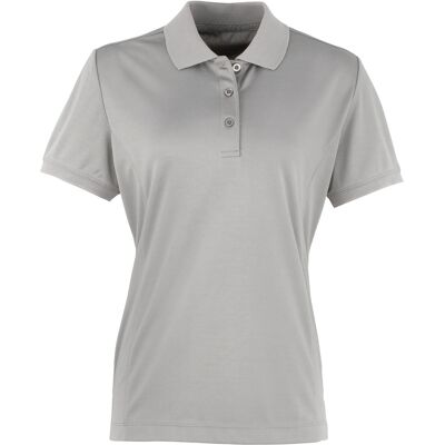 Premier Damen Coolchecker Piqué Polo-Shirt / Polohemd, Kurzarm (Silber) Silber L Premier Damen Coolchecker Piqué Polo-Shirt / Polohemd, Kurzarm (Silber) Silber L