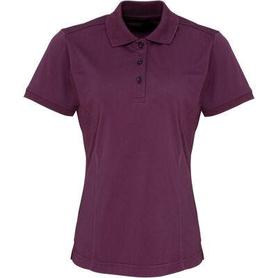 Premier Damen Coolchecker Piqué Polo-Shirt / Polohemd, Kurzarm (Aubergine) Lila S Premier Damen Coolchecker Piqué Polo-Shirt / Polohemd, Kurzarm (Aubergine) Lila S