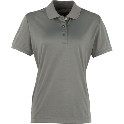Premier Damen Coolchecker Piqué Polo-Shirt / Polohemd, Kurzarm (Dunkelgrau) Grau S Premier Damen Coolchecker Piqué Polo-Shirt / Polohemd, Kurzarm (Dunkelgrau) Grau S