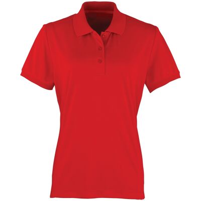 Premier Damen Coolchecker Piqué Polo-Shirt / Polohemd, Kurzarm (Rot) Rot S Premier Damen Coolchecker Piqué Polo-Shirt / Polohemd, Kurzarm (Rot) Rot S