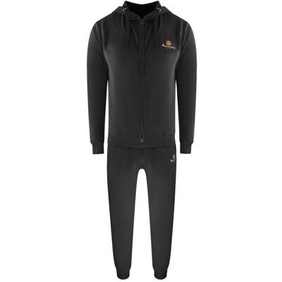 Aquascutum - Trainingsanzug für Herren, Mit Reißverschluss (Schwarz) Schwarz S Aquascutum - Trainingsanzug für Herren, Mit Reißverschluss (Schwarz) Schwarz S