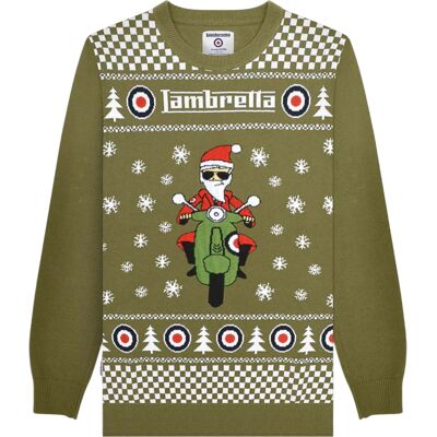 Lambretta - "AW25" Pullover für Herren, weihnachtliches Design (Khaki) Khaki M Lambretta - "AW25" Pullover für Herren, weihnachtliches Design (Khaki) Khaki M