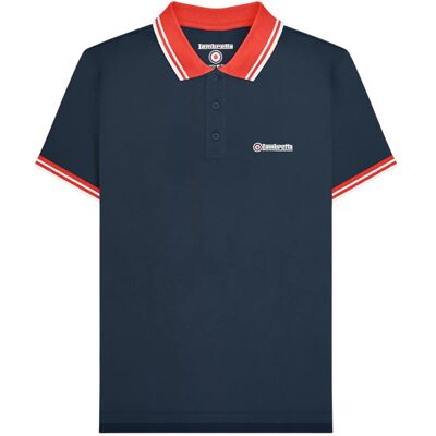 Lambretta Herren Polohemd mit kontrastierenden Kanten (Marineblau/Rot) Marine 2XL Lambretta Herren Polohemd mit kontrastierenden Kanten (Marineblau/Rot) Marine 2XL