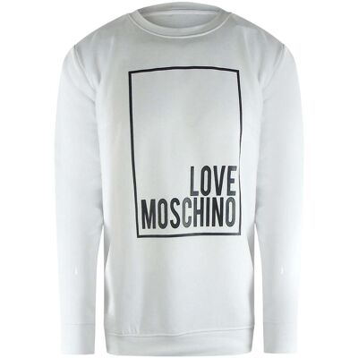 Love Moschino Box Logo Weißes Sweatshirt Weiß 2XL Love Moschino Box Logo Weißes Sweatshirt Weiß 2XL