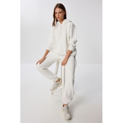 Happiness Istanbul Hoodie und Jogginghose Zwei-Teile-Set Elfenbein S Happiness Istanbul Hoodie und Jogginghose Zwei-Teile-Set Elfenbein S