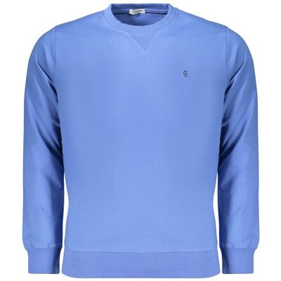 Coveri Moving Coveri Bequemes Blauer Baumwoll-Herrenpullover Blau 2XL Coveri Moving Coveri Bequemes Blauer Baumwoll-Herrenpullover Blau 2XL