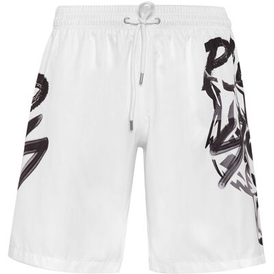 Plein Sport Badehose Tiger Weiß/Schwarz XL Plein Sport Badehose Tiger Weiß/Schwarz XL